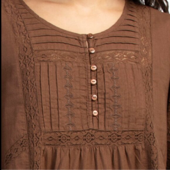 LUCKY BRAND Long Sleeve Embroidered Mini Dress - Picture 2 of 3